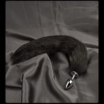 Fox Tail Butt Plug, Cosplay Anal Plug for Beginners, 18" Black for Men & Women