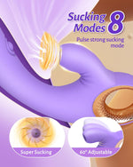 3-in-1 G Spot Vibrator & Clitoral Stimulator with 8 Suction, Flapping & Vibes