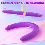 15.7" Vibrating Double-Ended Silicone Dildo – Strapless G-Spot & Anal Toy for Couples