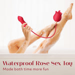 4-in-1 Rose Vibrator Dildo – Thrusting, Licking & G-Spot Stimulator for Women