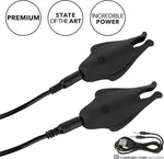 Rechargeable Adjustable Nipple Clamps, Easy Squeeze Design for Comfort - Black