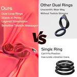 Healexcer Vibrating Cock Ring with Rose Stimulator & Testicle Massager – 9 Modes
