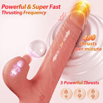 Thrusting Heated Dildo Vibrator – Realistic Silicone with Licking & Rabbit Stimulator