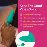 Hello Buzzy Vibrating Anal Plug, 10 Modes, Rechargeable, Body-Safe Silicone