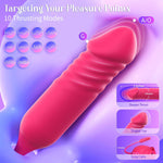 Thrusting Rose Vibrator β Dual-Ended Dildo with 10 Suction Modes for Clitoral & G-Spot