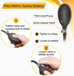 Inflatable Butt Plug, Body-Safe Silicone with Quick Release Valve for Beginners