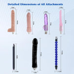 Thrusting Dildo Machine with Realistic Dildos & 7 Accessories for Couples