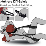 BDSM Bondage Restraint Kit – Adjustable Leather Leg & Wrist Straps with Blindfold