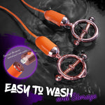 Adjustable Nipple Vibrator with 9 Vibration Modes, Nipple Clamps for Women