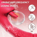 Red G-Spot Rabbit Vibrator with 7 Vibration, Licking & Thrusting Modes for Women