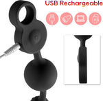 Long Silicone Vibrating Anal Beads with 10 Modes, Prostate & G-Spot Massager, Waterproof