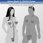 Adjustable Nipple & Clit Clamps with Chain β BDSM Body Jewelry for Women (Silver)