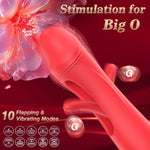 Flapping Rose Vibrator Sex Toy, Rose Clitoralis Stimulator for Women (Red Sucking Rose)