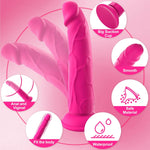 Realistic Pink Dildo with 10 Vibration Modes, Suction Cup, G-Spot & Clitoral Stimulator