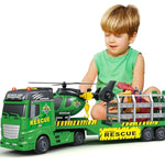 Toddler Truck Boy Toys, Large Dino Truck Toy With Helicoper And Dinosaur, 3 In 1 Boy Toy For 3 4 5 6 7 Year Old, Christmas Birthday Gifts For Kids 3 4 5 6 Years Old