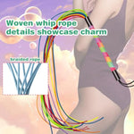 Rainbow Novel Tassel Whip With Handle Couple Flirting Whip Nightclub Bar Party Fun Accessories Female Restraint Bondage Whip Role Play Flogger Fetish S&M Flirt Tools