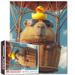 Capybara Hot Air Balloon Jigsaw Puzzle for Adults, 1000 Piece Colorful Art Puzzle