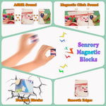 Magnetic Blocks Building Toy, 25Pcs Mine Stacking Magnet Build Cubes Cartoon Pattern World,Stem Sensory Construction Toys For Kids Gift,Educational Jigsaw Puzzle Set With 3D Christmas Designs