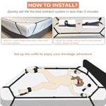 Sex Bondage Bdsm Kit Bed Restraints Set, Super Easy Install Sex Rope Adjustable Straps, Adult Sex Toys With Handcuffs Ankle Cuffs For Couples Women Sm Games, Blindfold & Tickler Included