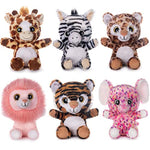 7" Plush Toys Set Stuffed Animals Bundle Of Forest Animal Toys Lion/Elephant/Zebra/Giraffe/Tiger/Leopard Stuffed Animals Pack Of 6 For Babies Kids Girls Boys