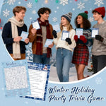 30 Players Winter Holiday Christmas Party Games For Adults Family Office Large Groups, Word Search Game, Guesstures Game, Fact Or Flake Games With Answer Key (Winter Search)