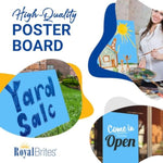 40 Count Blue 22 x 28 Inch Poster Board, 2-Sided Water & Fade Resistant