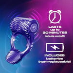TROJAN Vibrations Tandem Couples Vibrating Ring, Personal Massager, 1 Count, Violet