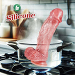 8.7" Dual Density Lifelike Silicone Anal Big Head Dildo with Suction Cup