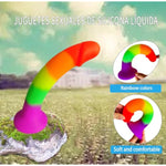 8.6 Liquid Silicone Realistic Dildo For Vaginal And Anal Sex,Adult Sex Toy G-Spot Prostate Orgasm?Smooth Rainbow Fake Penis No Balls?Strong Suction Cup Compatible Strap-On Harness