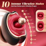 Vibrator Sex Toys For Women, 10 Tongue Licking Vibration Mode, Mouth-Shaped Biting Vibrators, Clit Nipple Rose Adult Sex Toys, Tongue Vibrator Sex Toy Clitoral Stimulation Pleasure Tools
