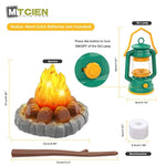 Camping Toys Play Set, Pretend Campfire, Play Food For Kids With Oil Lantern, Pretend Fruits Vegetables Cutting, S'Mores, Indoor Outdoor Toys For Toddler