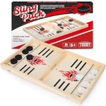 Large Fast Classic Slingshot Puck Game, Wooden Air Hockey Board Games For Family Night, Table Games For Adults And Kids, 2 Player Game For Ages 6 And Up, Test Your Speed And Accuracy