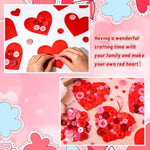 24 Set Valentine's Heart Button Craft Kit with 1320 Buttons & 1000 Glue Dots
