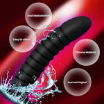 Silicone Threaded Butt Plug Dual-Purpose Anal And Dildo Pleasure Dilator Sex Toy With Safety Base, Premium Body-Safe Material Anal Plug For Men And Women (Large)