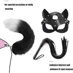 Fox Mask Plush Tail Anal Plug Metal Anus Bead Half Cat Mask Sexy Adult Whip Stimulator Sex Toys For Women Fetish Restraint