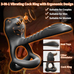 Vibrating Cock Ring With Clitoral Stimulator Penis Ring, Adult Sex Toy Couple Vibrator With G-Spot Vibration, 12 Vibration Remote Control Silicone Triangle Penis Ring For Couple, Men & Women