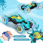 Gesture Sensing Rc Stunt Car,?Remote Control Car Toys For Ages 5-13,4Wd All-Terrain With 360° Flips & Led Music Show,3-6 Year Old Boy Birthday Gift,Indoor/Outdoor Play & Gifts For Boys Toys Age 8-10