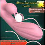 Red Rabbit Vibrator Double Headed Sex Toys For Women, G Spot Clitoral Vibrator Wand, Waterproof & Rechargeable Realistic Silicone Dildo Vibrator- With 10 Powerful Vibrations Adult Sex Toy