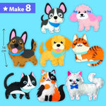 Puppy and Kitten Sewing Kit for Kids Ages 6 and Up, Includes 8 Plush Dolls