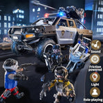 Police Car Toys For Boys 3-5, Play Vehicles For Boys Girls Ages 3-12 With Light And Sound, Role Playing Police Truck Toys, Toddler Truck Gifts For Kids Ages 4-8