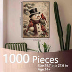 1000 Piece Christmas Snowman Jigsaw Puzzle for Adults, Holiday Family Activity