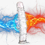 Large Clear Phallic-Shaped Glass Dildo,Realistic Swirl Glass Dildo Crystal Penis Glass Sex Pleasure Wand G-Spot Stimulator Women Masturbation Toy Anal Butt Plug For G-Spot Stimulation For Men Women