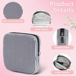 Period Bag for Teen Girls | Striped Sanitary Napkin Storage Bag | Cute Pads Pouch for Period | Menstrual Pouch for Pads, Tampons, Menstrual Cups & Panty Liners | Perfect for Travel & Daily Use