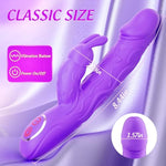Womens Sex Toys Vibrator, Realistic Textured G Spot Anal Vibrators Rabbit Dildo, Violet Female Vibradores With Dual Motors And Vibrating Ears, Soft Silicone Whisper Quiet Couple Sex Toy