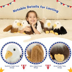 4-Pack American Bald Eagle Plush Toys – 7" Cuddly Eagle Stuffed Animals In Various Poses, Perfect Collectible Gift For Kids & Patriotic Enthusiasts