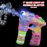 3 Led Light Up Bubble Guns, With Sound, Includes 6 Bottles Of Bubble Solution Refill, Bubble Blower For Bubble Blaster Party Favors, Summer Toy, Outdoors Activity, Birthday Gift