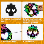 Day of the Dead Scratch Art Masks, 30 Pieces for Crafts and Parties