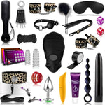 Bdsm Kit - 30Pcs Adult Toy Bondage Restraints Set With Paddle Handcuffs Mask And Anal Plug Games Card, Kink Sex Toys For Couples, Bdsm Set