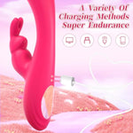 G Spot Vibrator Sex Toys - 2 In 1 Rabbit Vibrators Female Sex Toy For Clitoral G Spot Stimulator, Waterproof Nipple Clitoral Anal Dildo With 10 * 10 Powerful Vibrations, Sex Toys For Women Couples