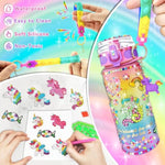 Decorate Your Own Water Bottle Kits For Girls Age 4-6-8-10,Unicorn Painting Crafts,Fun Arts And Crafts Gifts Toys For Girls Birthday Christmas(Unicorn)